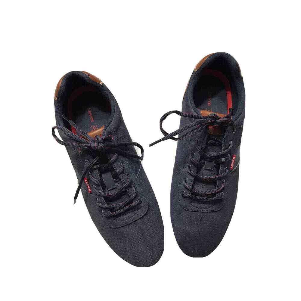 Men's Size 11 Levi's Blue Canvas Oxford Sneakers Shoes Athleisure Lace Up Tie